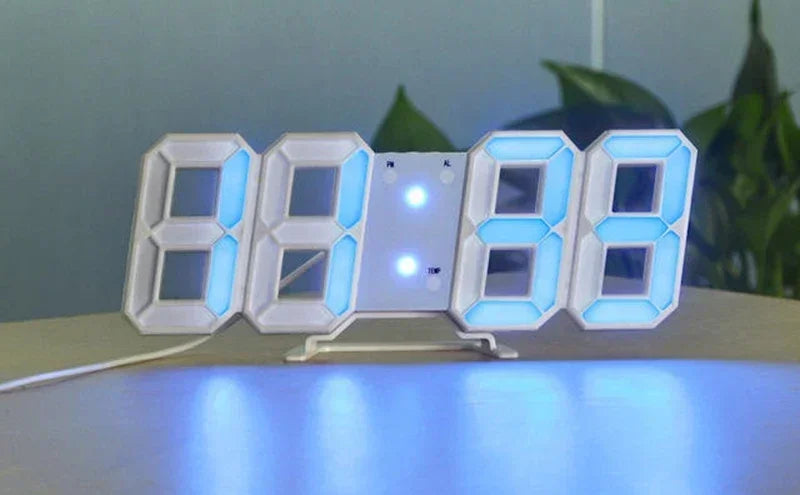 3D LED Digital Wall Clock – Glow Night