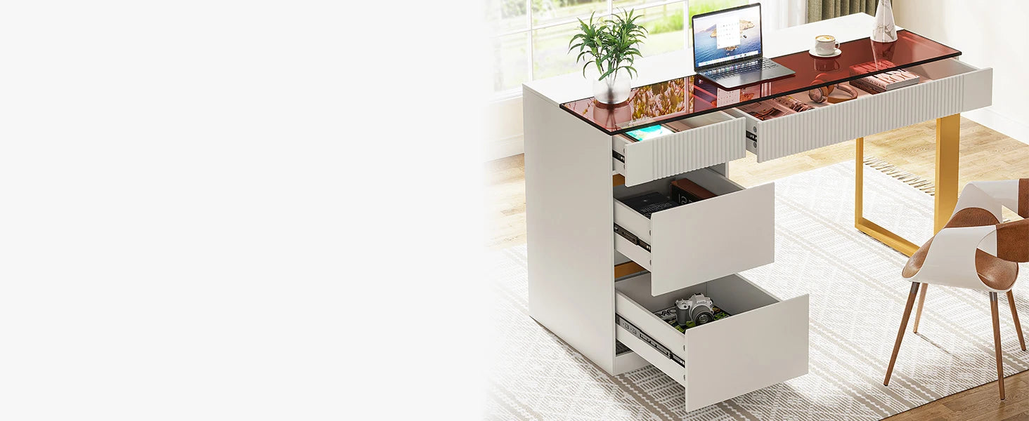Tribesigns Computer Desk with 4 Drawers