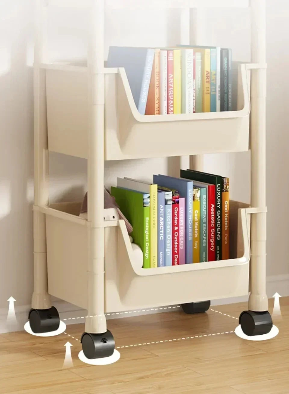 Plastic Rolling Utility Cart with Handle