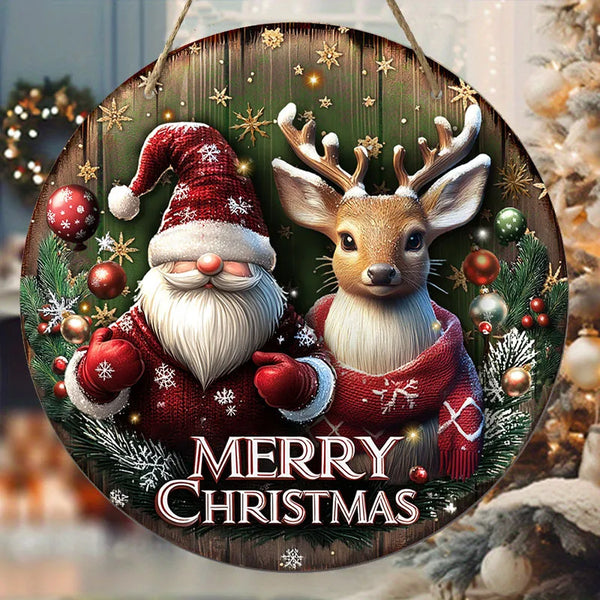 Merry Christmas Wooden Hanging Sign