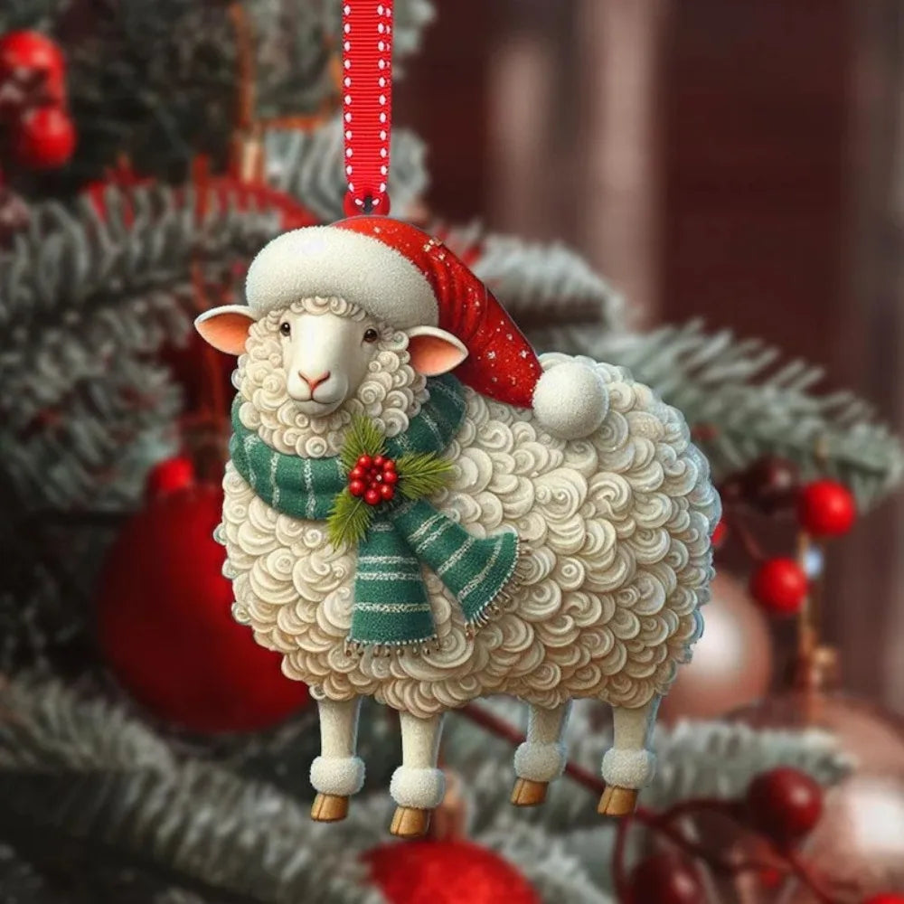2D Christmas Animal Tree Pendants