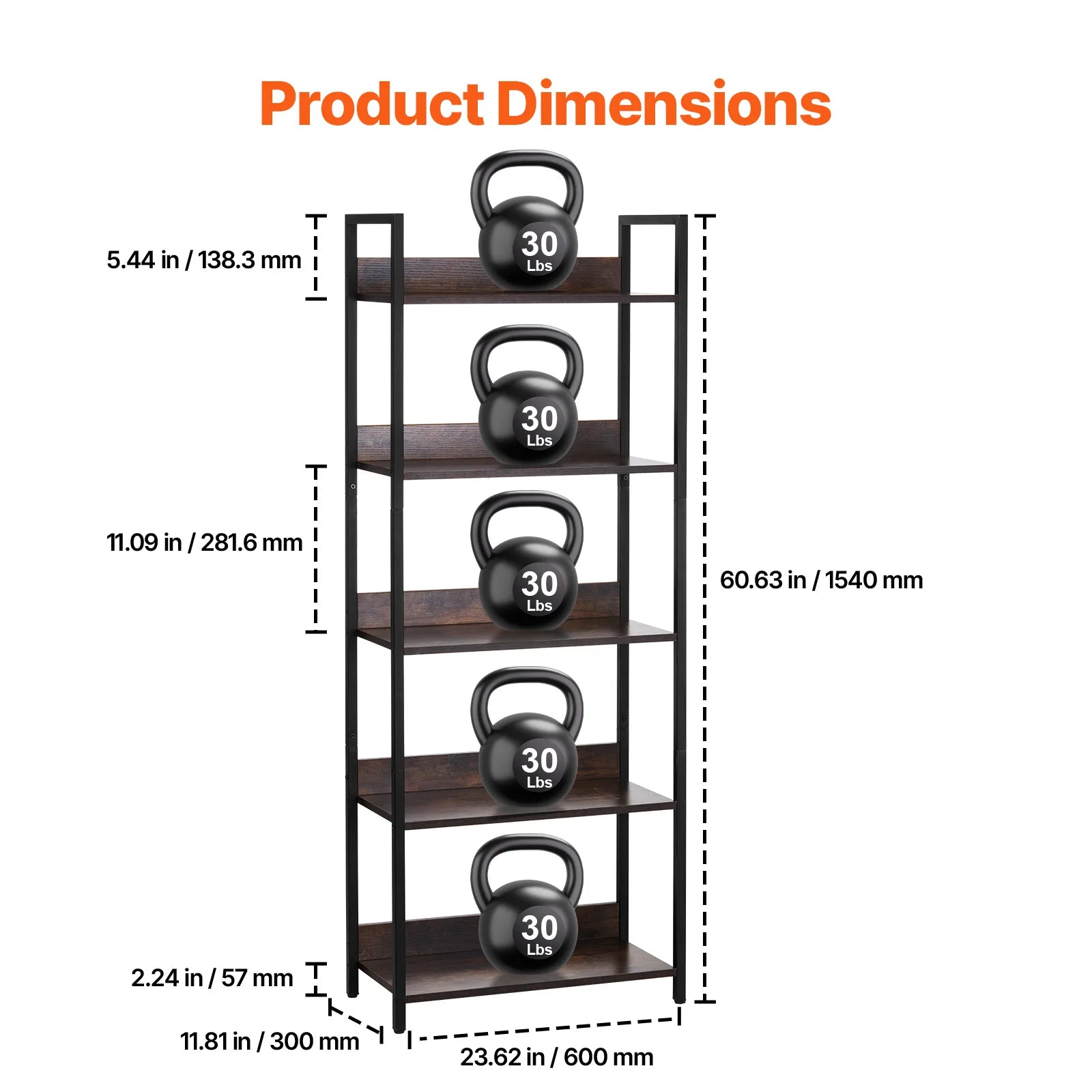 SucceBuy Industrial Metal Bookshelf
