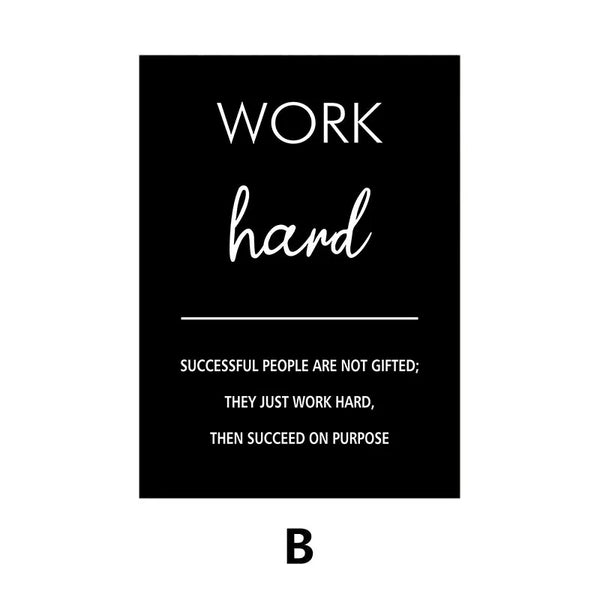 Black and White Motivational Canvas Art