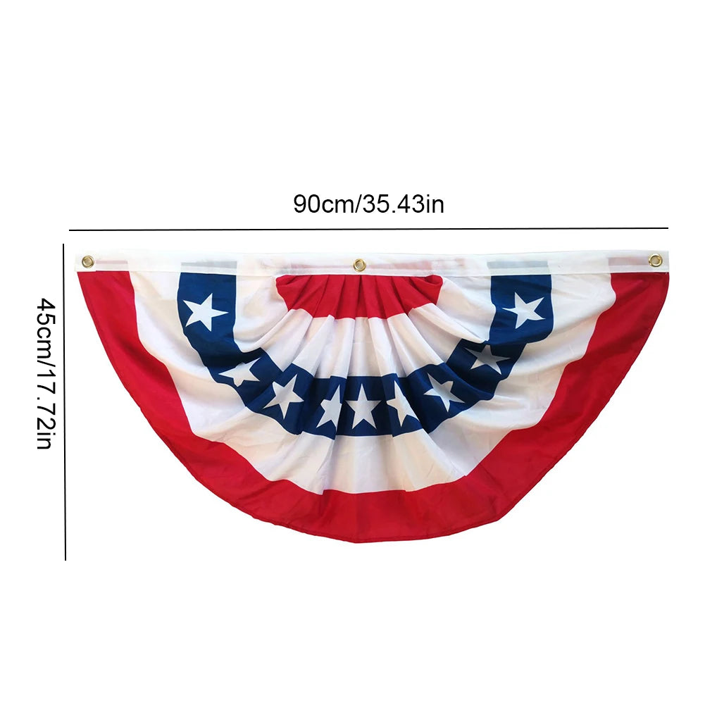 USA Patriotic Pleated Fan Flag Banner