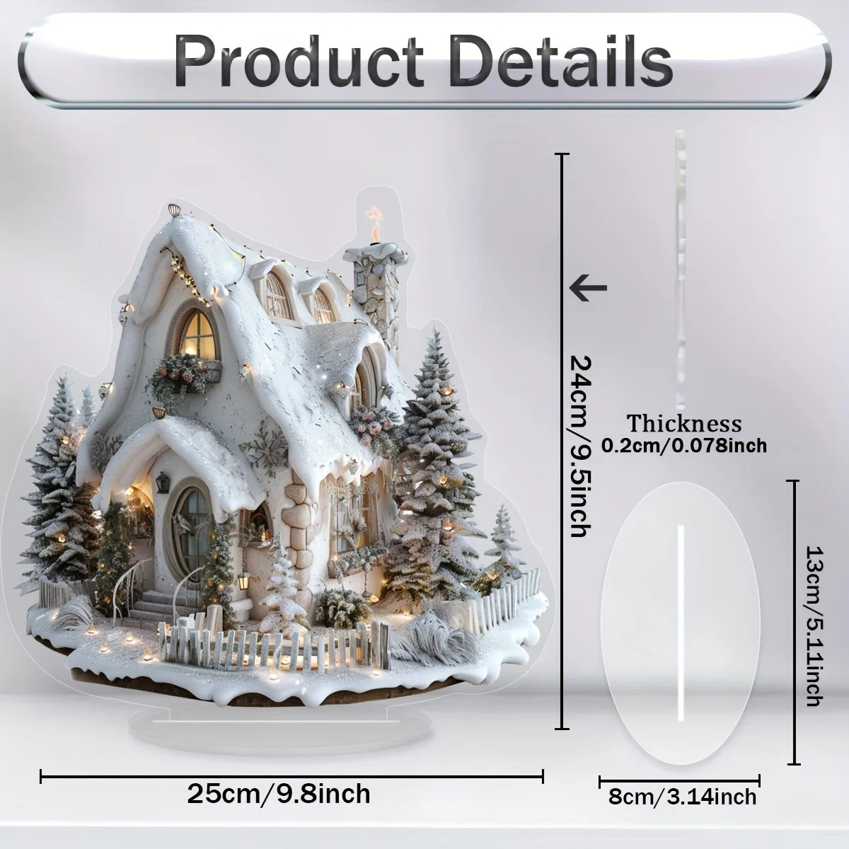 Acrylic Santa & Reindeer Sleigh Decoration