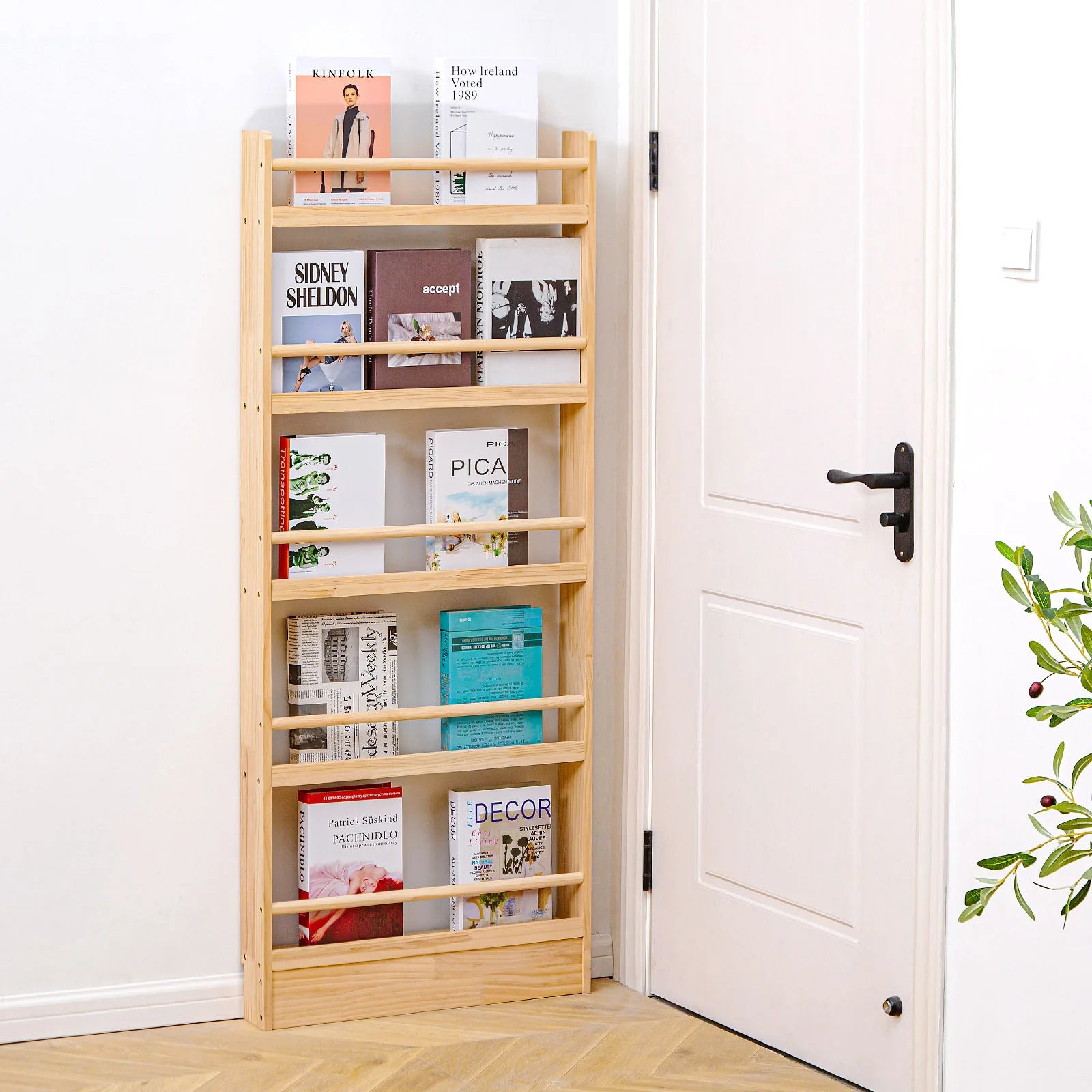 Solid Wood Narrow Bookshelf