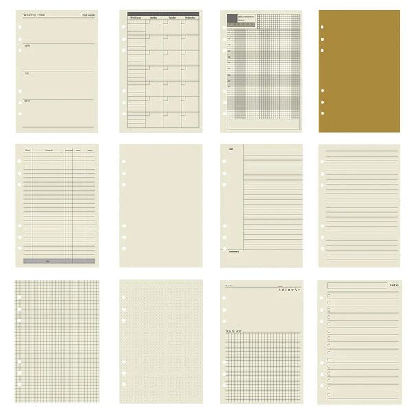 Loose Leaf Notebook Refill Paper Set