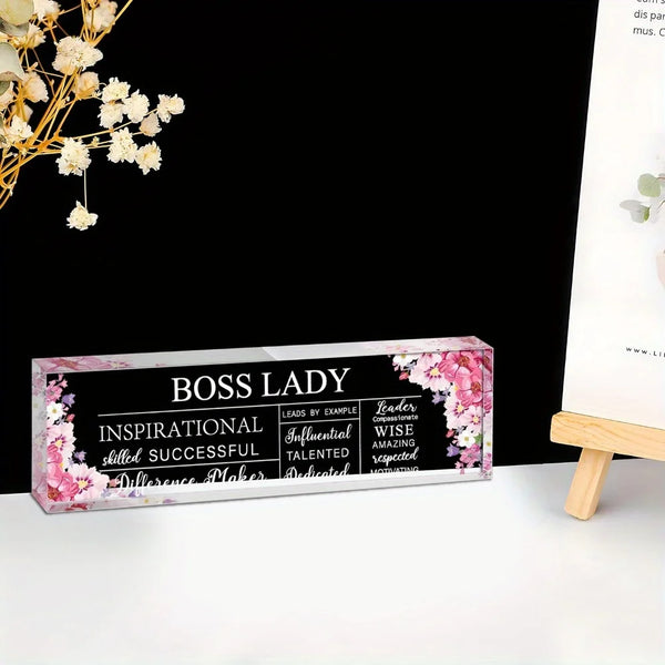 Inspirational Boss Lady Acrylic Desk Decor