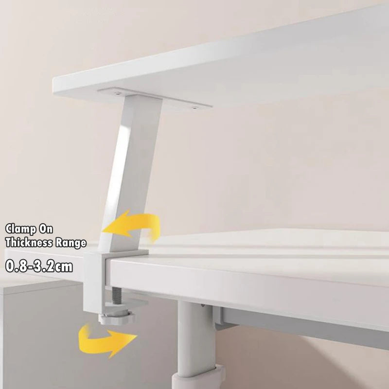Floating Clamp-On Monitor Riser Shelf