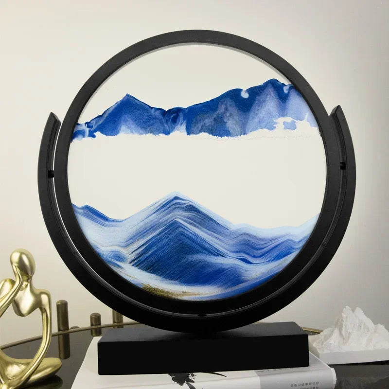 Round Rotating 3D Moving Sand Art