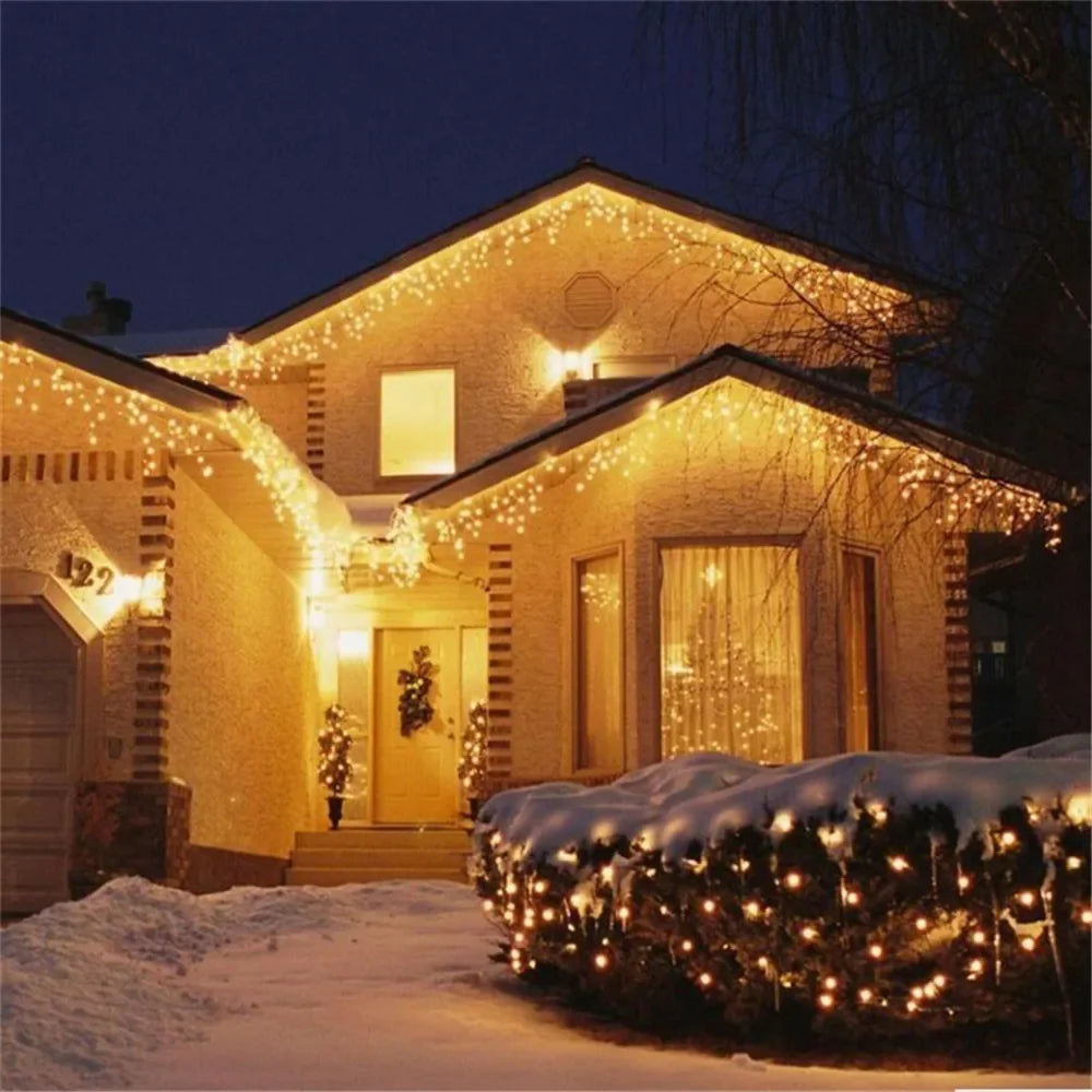 LED Icicle Christmas String Lights