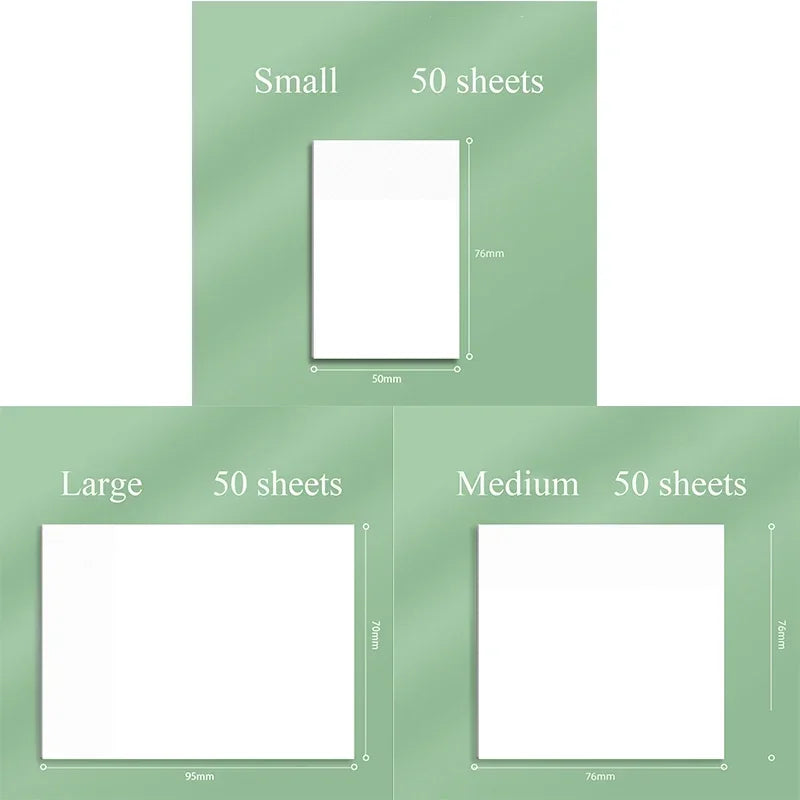 50sheets Transparent Posted it Sticky Note Pads Notepads Posits Papeleria Journal School Stationery office Supplies