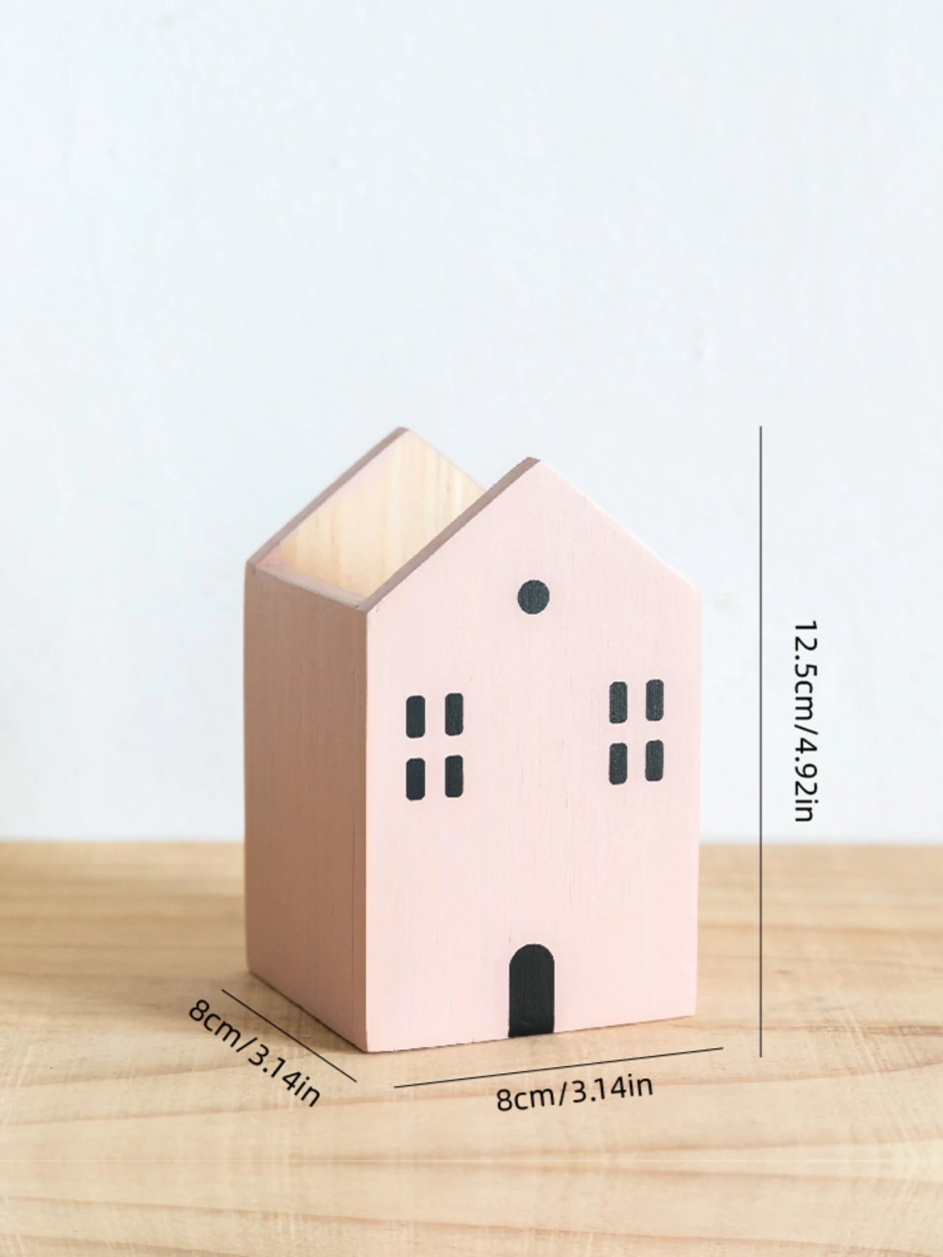 Wooden Pen Holder – Desk Organizer for Stationery & Makeup