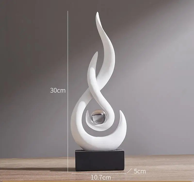 Abstract Orange Gold Ceramic Statue