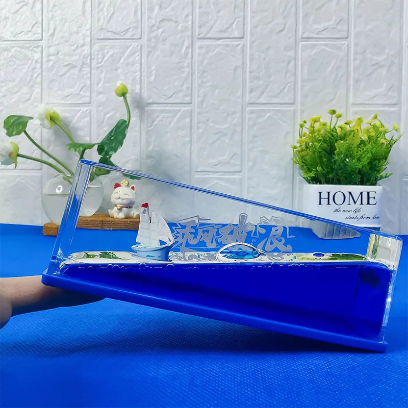 Titanic & Dinosaur Era Drifting Ship Bottle Ornament