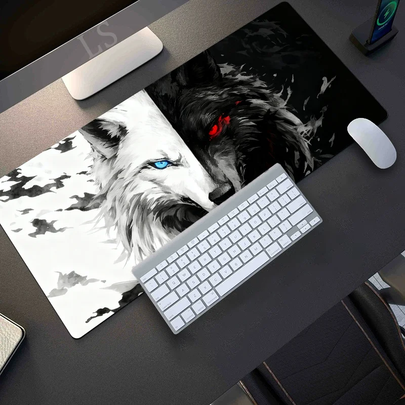 Large Wolf Pattern Gaming Desk Mat