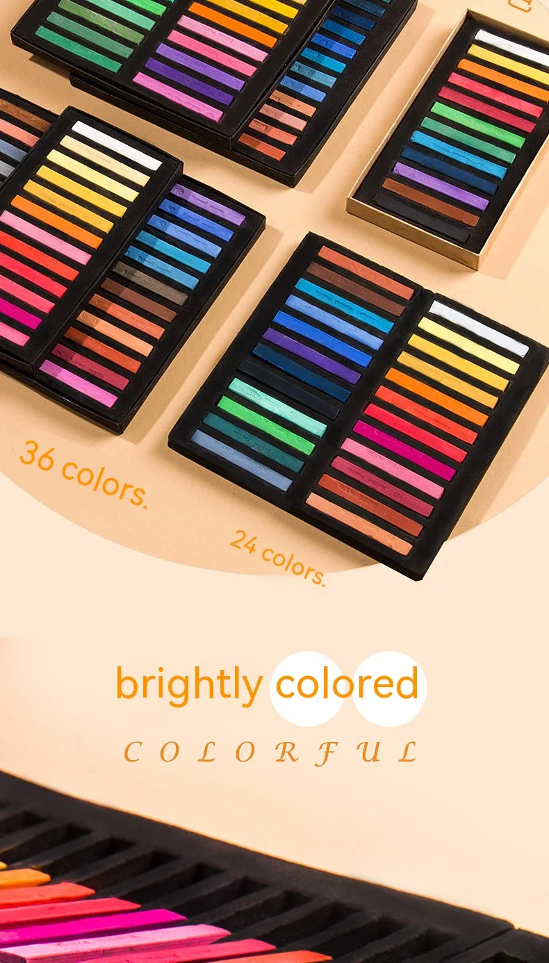 Soft Dry Pastel Chalk Crayons Set: