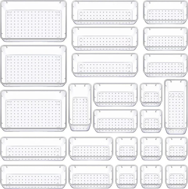 Clear Drawer Organizer Set