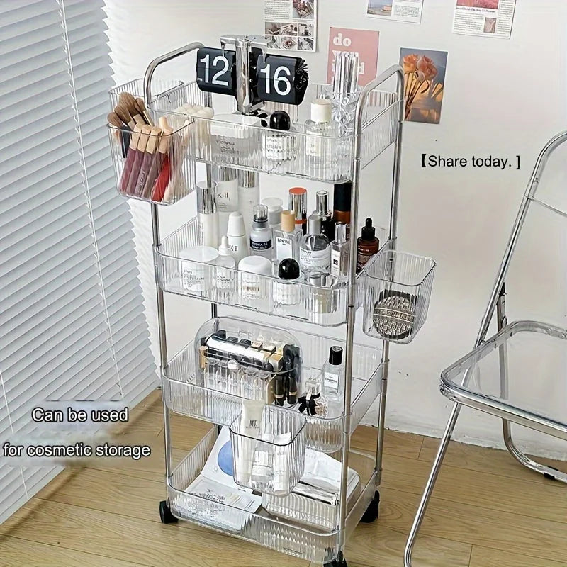 3-Tier Clear Storage Cart with Wheels
