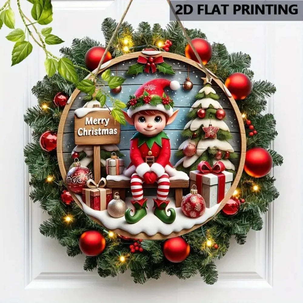 Charming Christmas Elf Wooden Sign