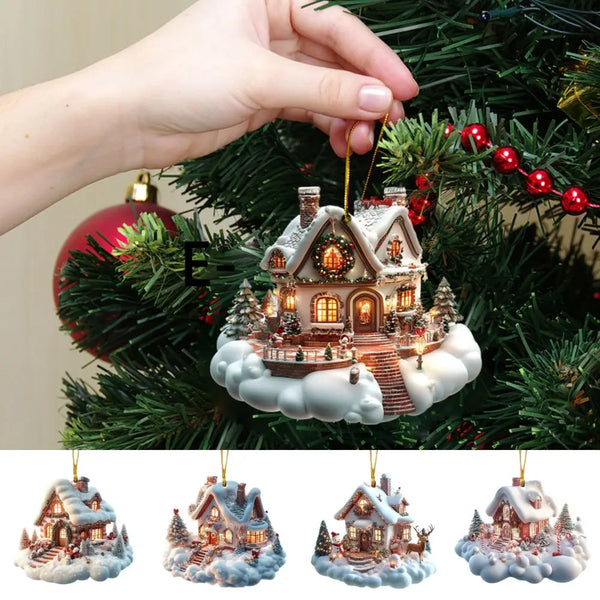 Acrylic Snow House Christmas Ornament
