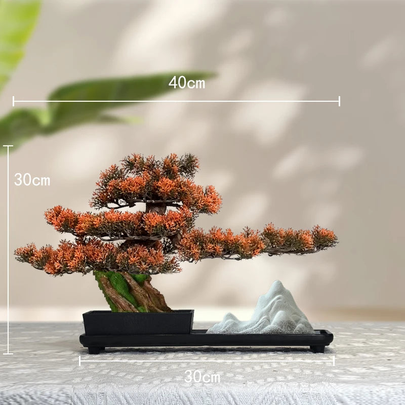 Simulated Welcome Pine Bonsai Ornament