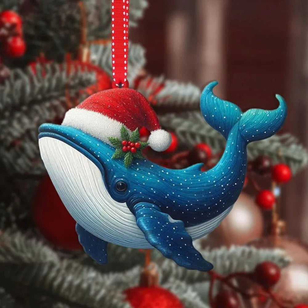 2D Christmas Animal Tree Pendants