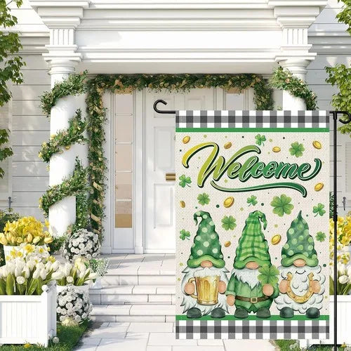 St. Patrick's Day Gnome Garden Flag