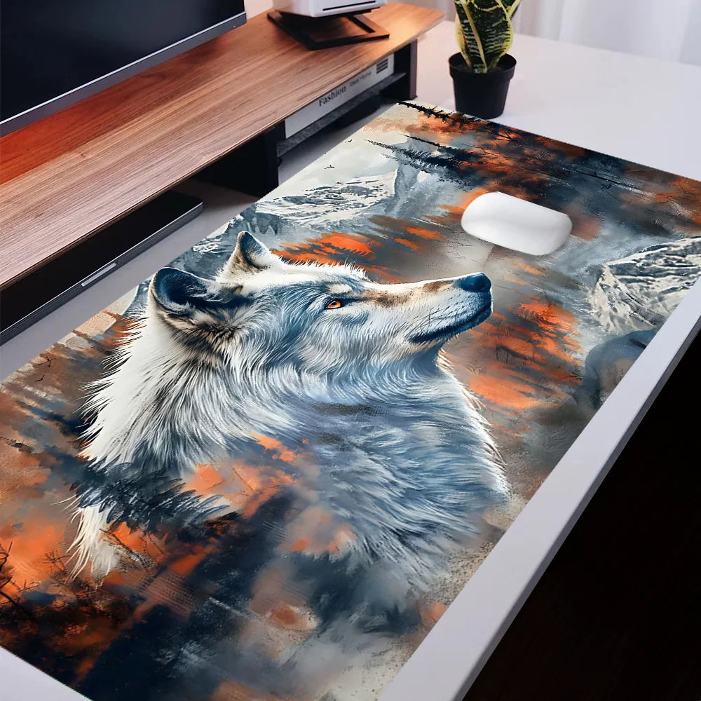 Mystery Wolf Aesthetic Desk Mat