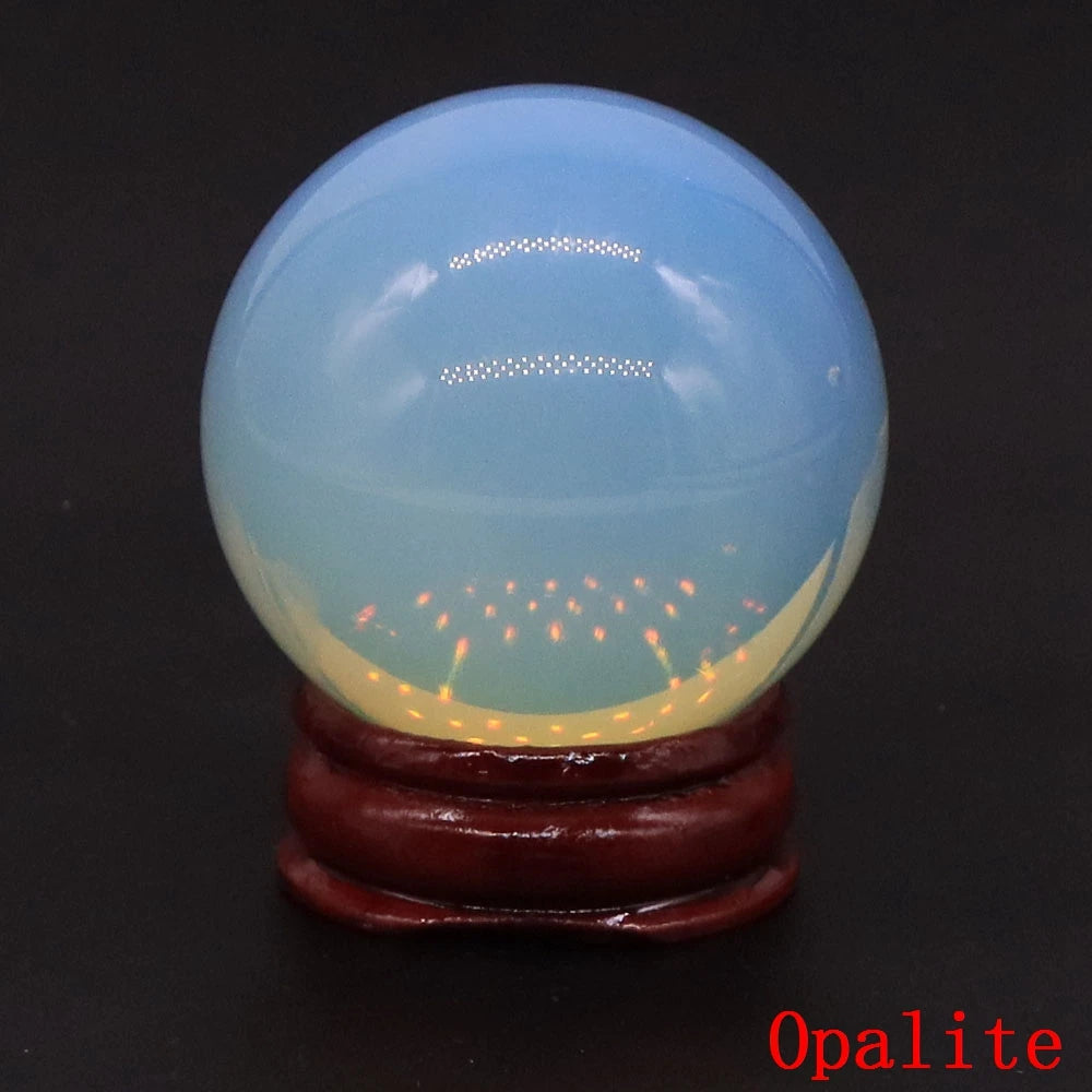 Natural Gemstone Crystal Ball with Stand