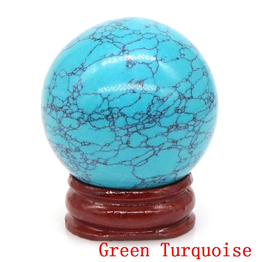 Natural Gemstone Crystal Ball with Stand