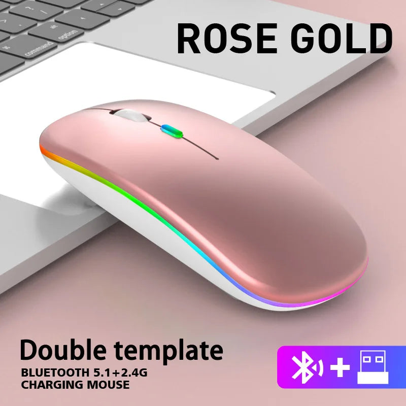 Dual-Mode Wireless RGB Mouse – Bluetooth & 2.4GHz