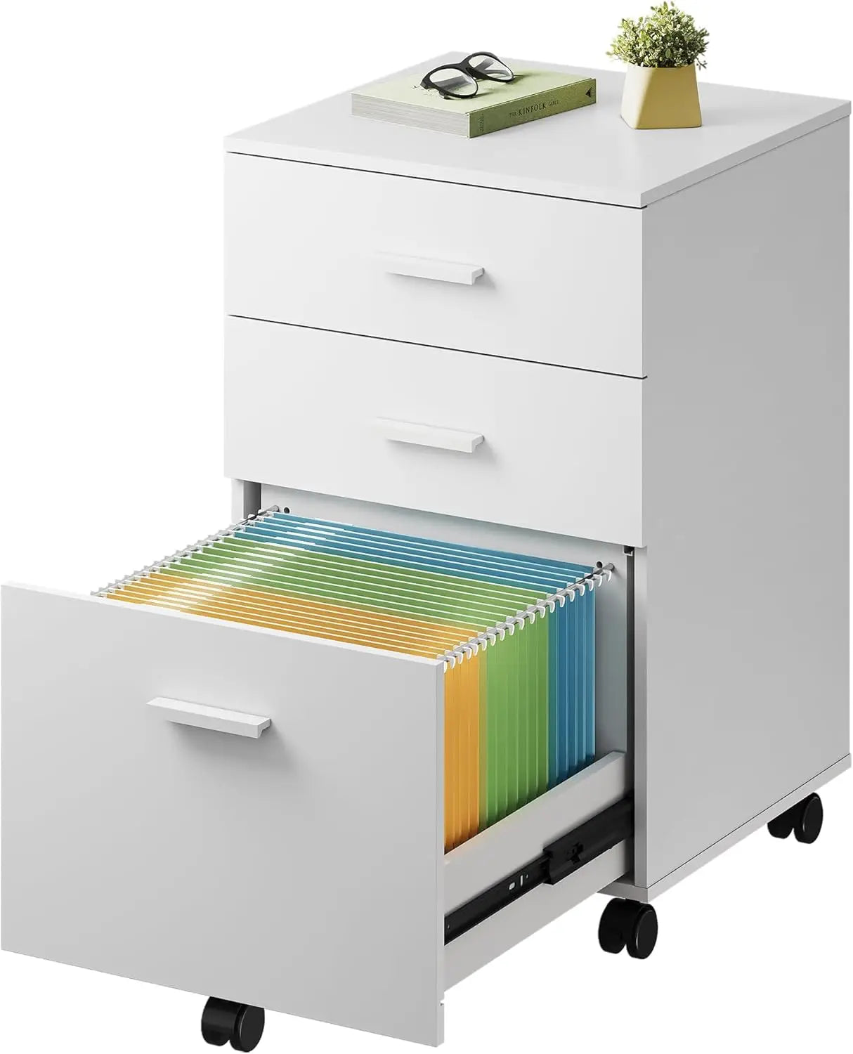 3-Drawer Wood File Cabinet