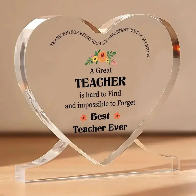 Acrylic Teacher Appreciation Heart Ornament