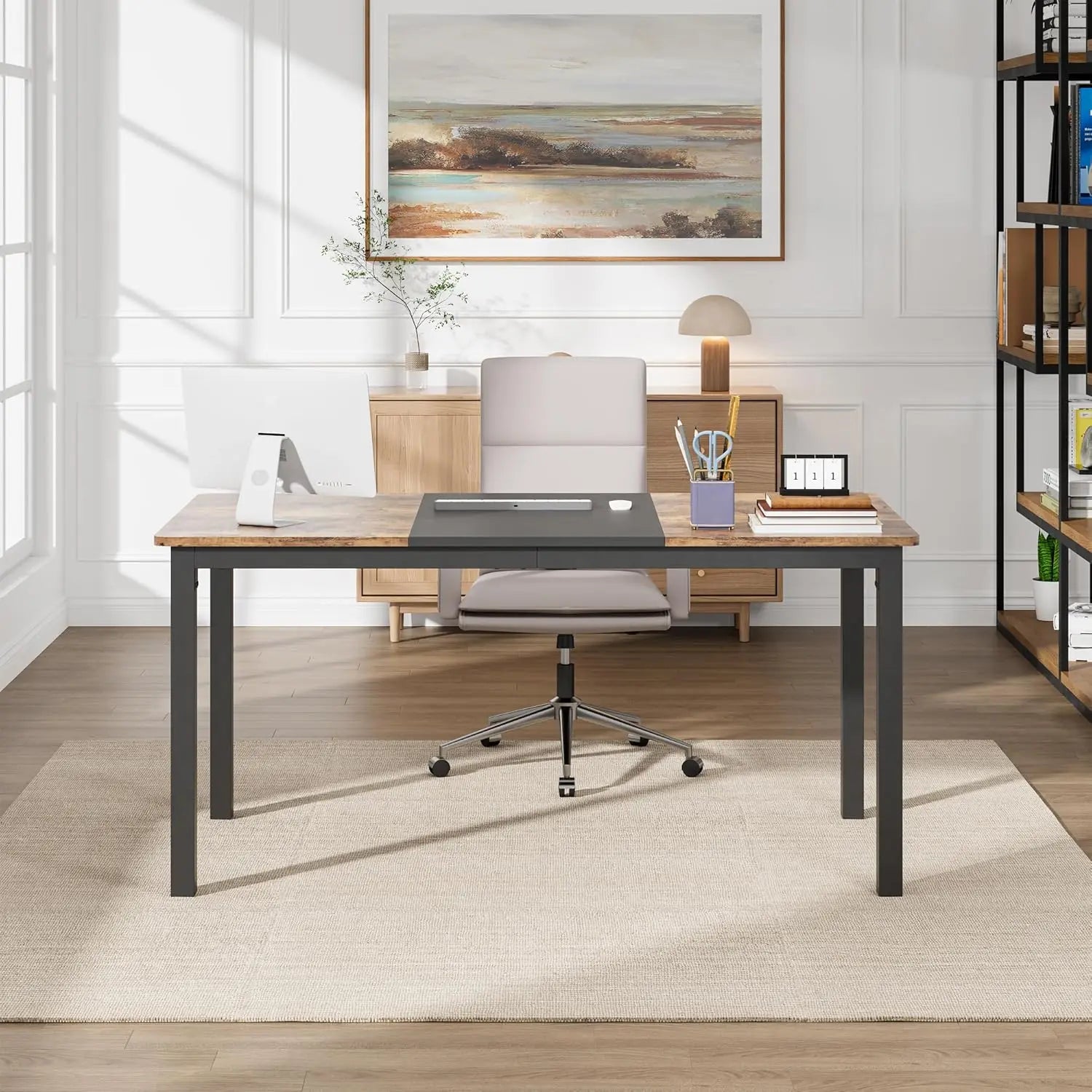 Black Metal Frame Computer & Writing Desk