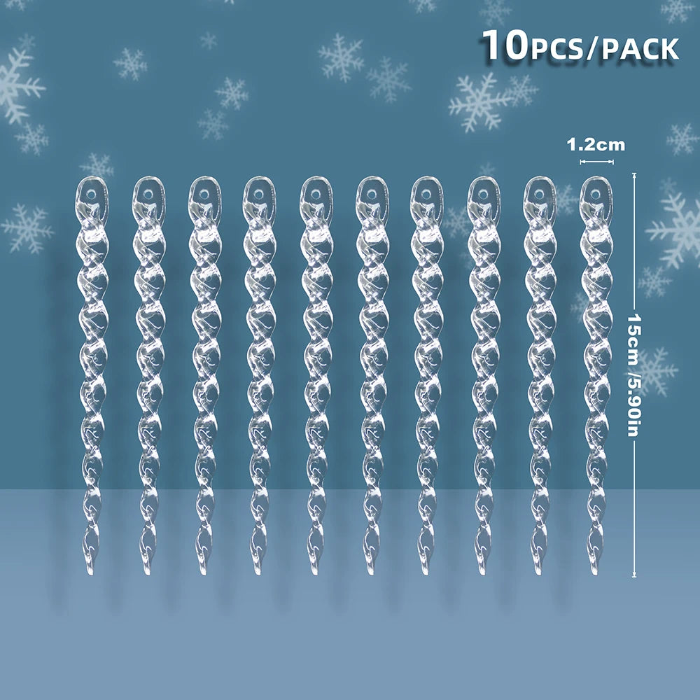 Clear Hanging Icicle Ornaments Set
