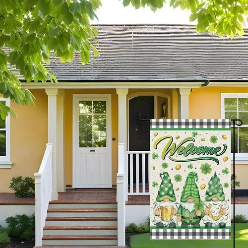 St. Patrick's Day Gnome Garden Flag