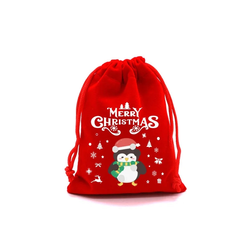 Red Velvet Christmas Gift Bag