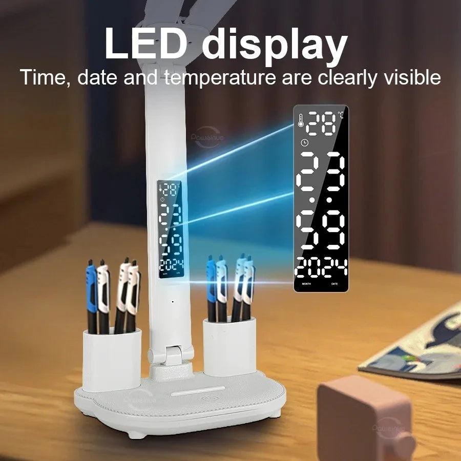 LED Desk Lamp with Clock
