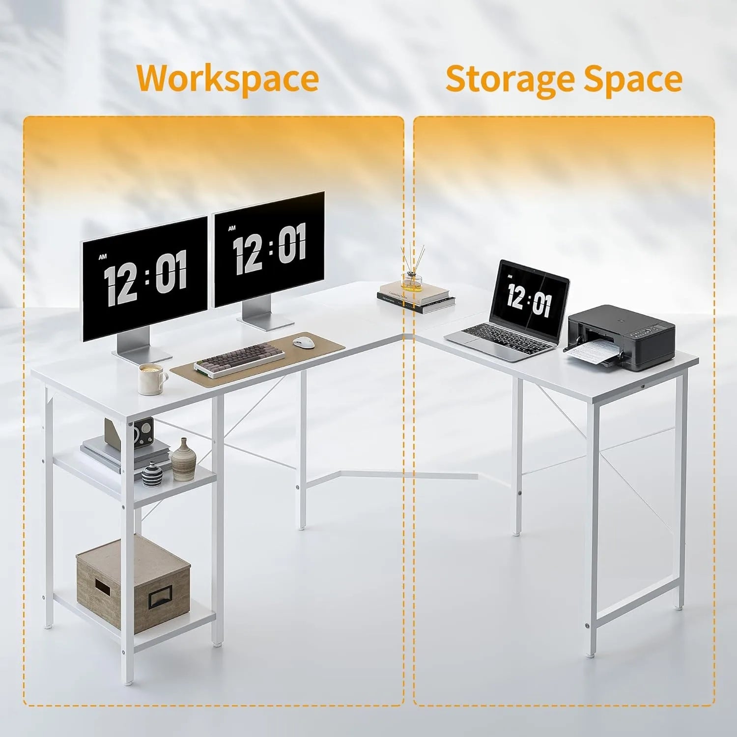 White Home Office Desk