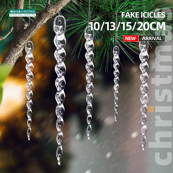 Clear Hanging Icicle Ornaments Set