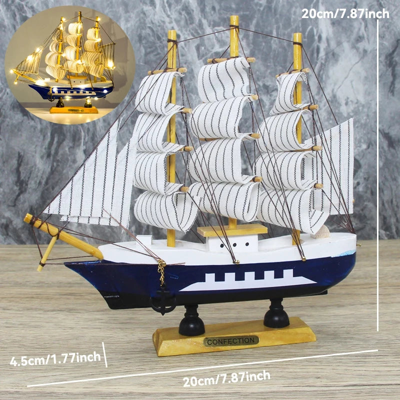 LED Wooden Sailboat Decor