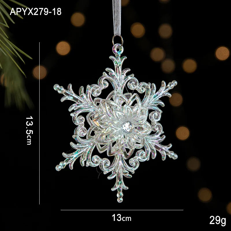 Acrylic Snowflake & Reindeer Christmas Pendant