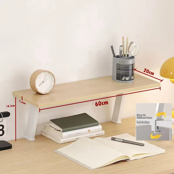 Floating Clamp-On Monitor Riser Shelf