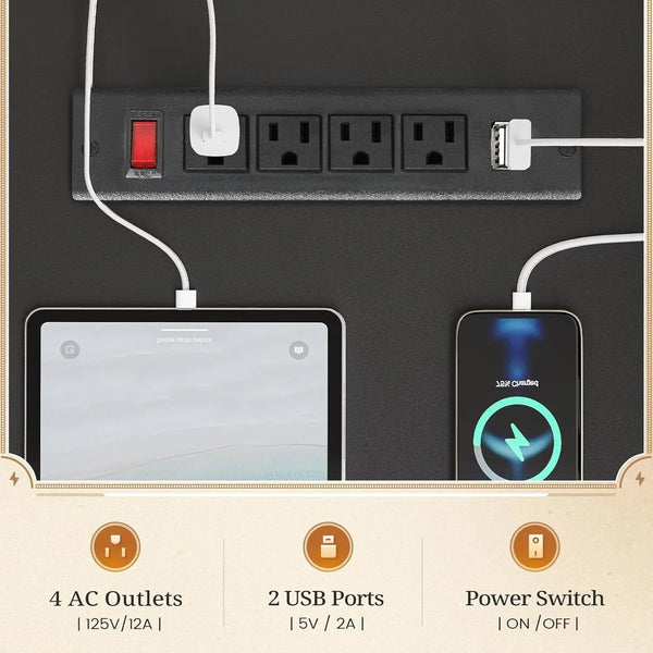 Farmhouse Computer Desk with Hutch