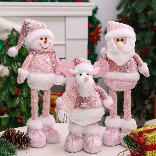 Pink Sequin Telescopic Christmas Dolls