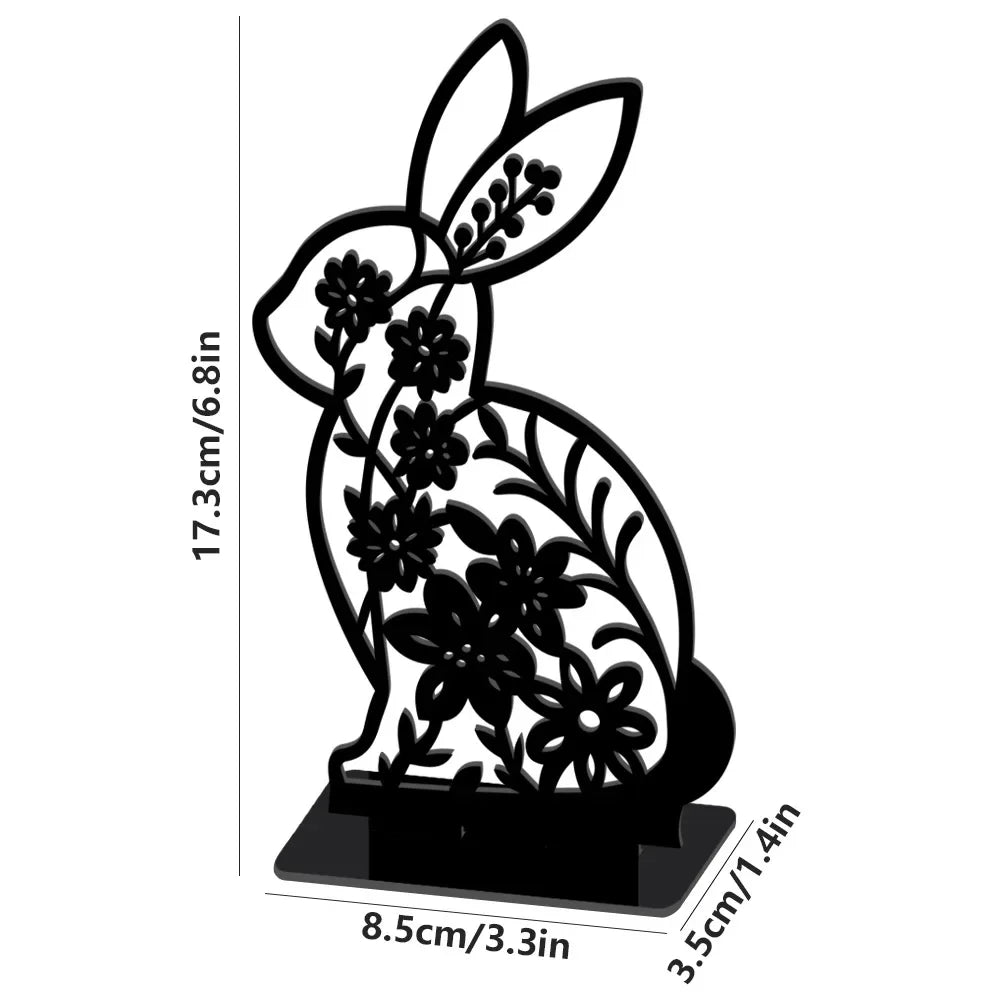 Solar Bunny Garden Statue with LED Light