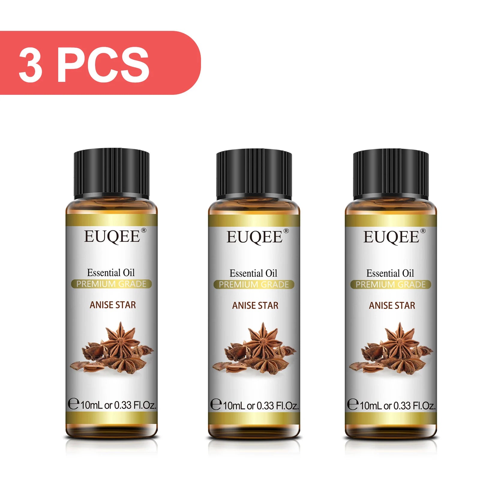 EUQEE 3-Piece Essential Oil Set, 10ml
