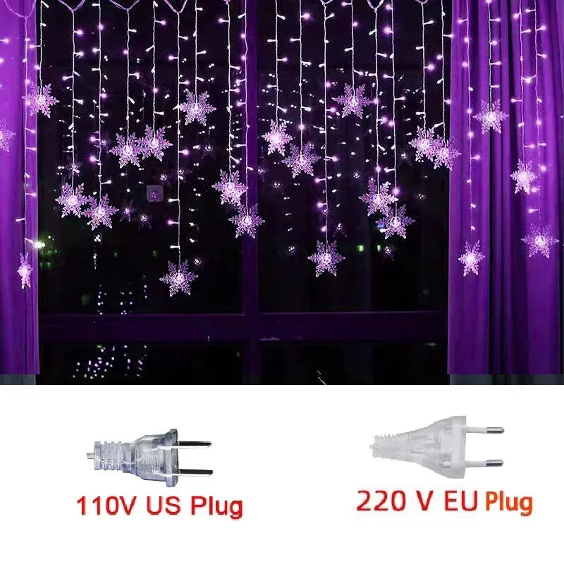 Snowflake Curtain LED Fairy Lights