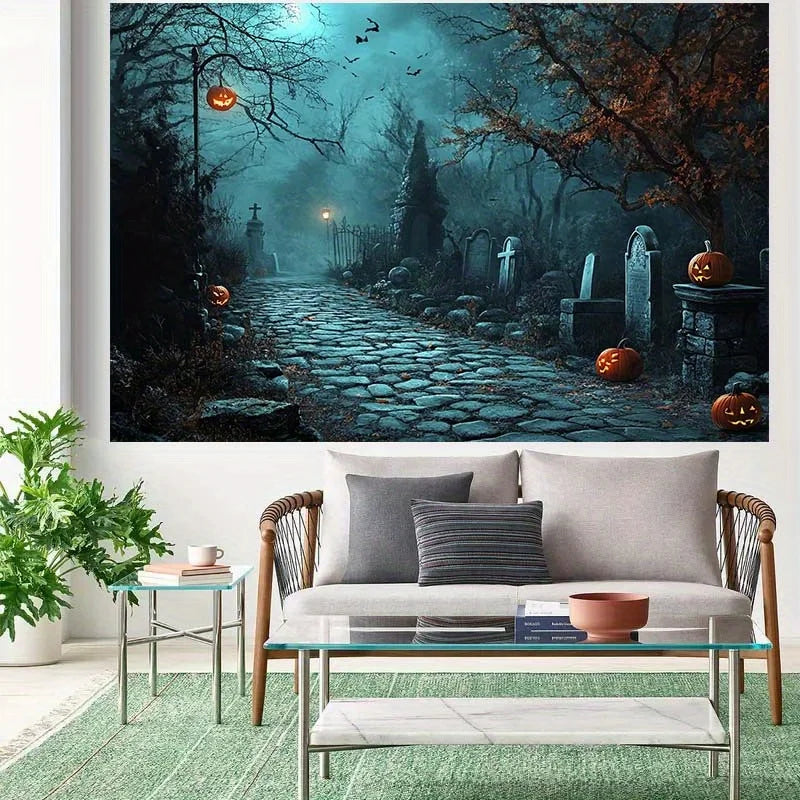 Halloween Cemetery Tapestry